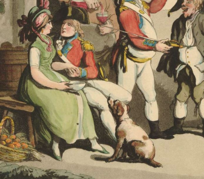 British soldier's dog with a Recruiting Party (published in 1798)