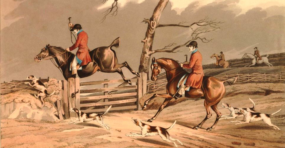 "In the Cry" Fox hunting in 1813 Duke of Wellington.